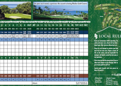 golf score card and rules