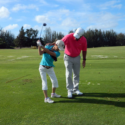 Golfing lesson in Hawaii